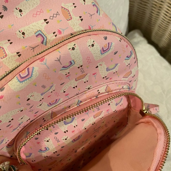 Under One Sky Pink Llama Small 2 Pocket Backpack🩷 - Picture 4 of 7